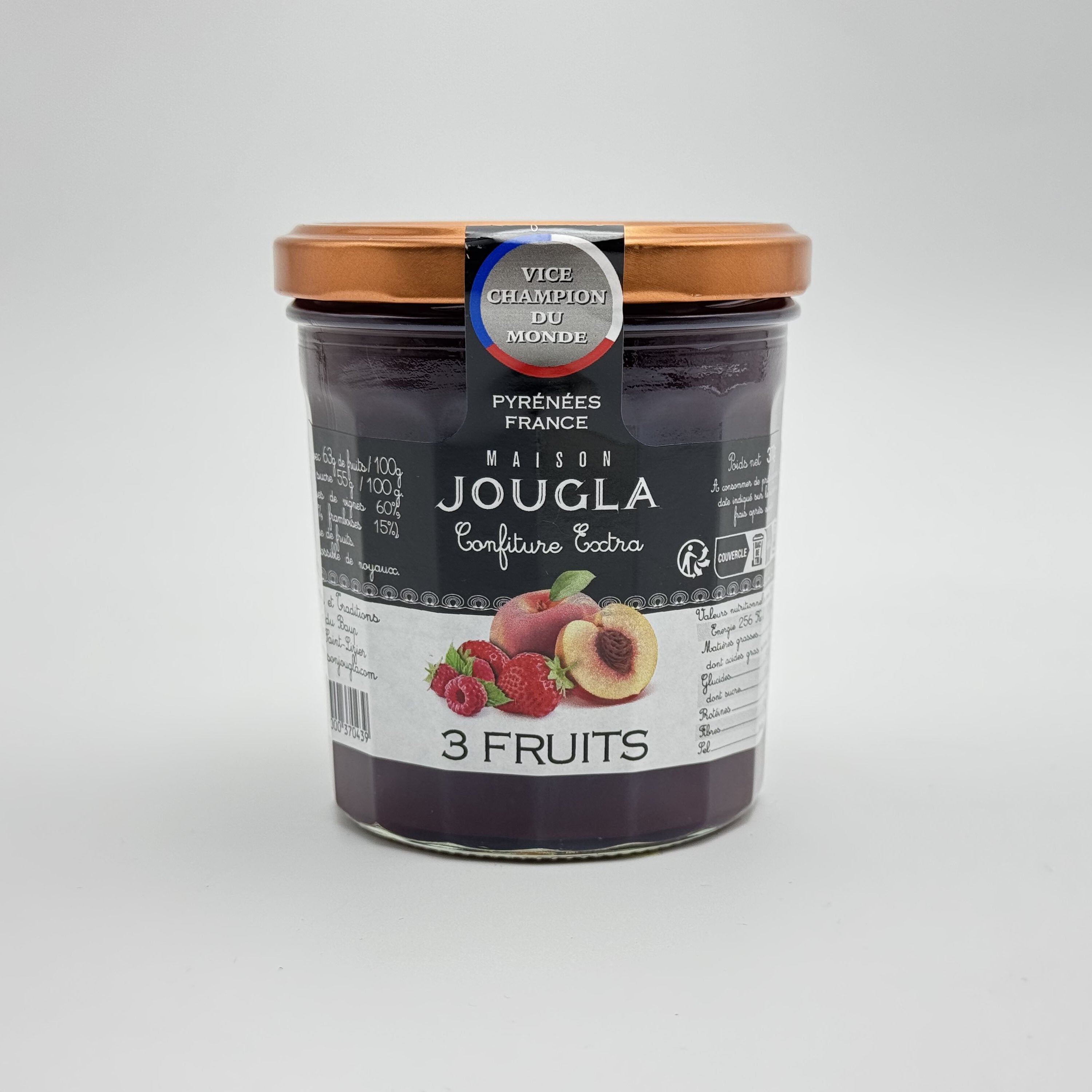 Confiture extra de 3 fruits 370g