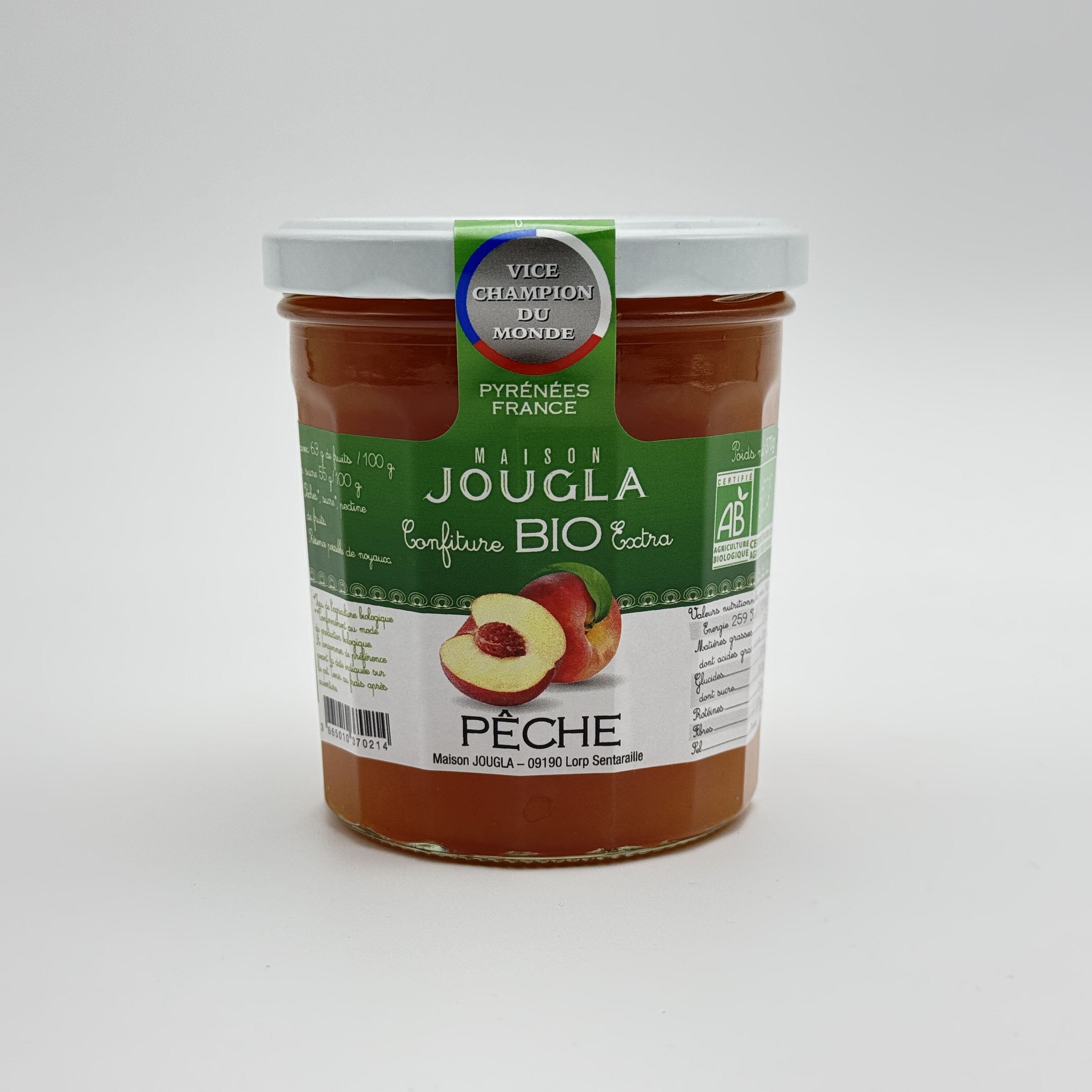 Confiture BIO extra de Pêche 370g