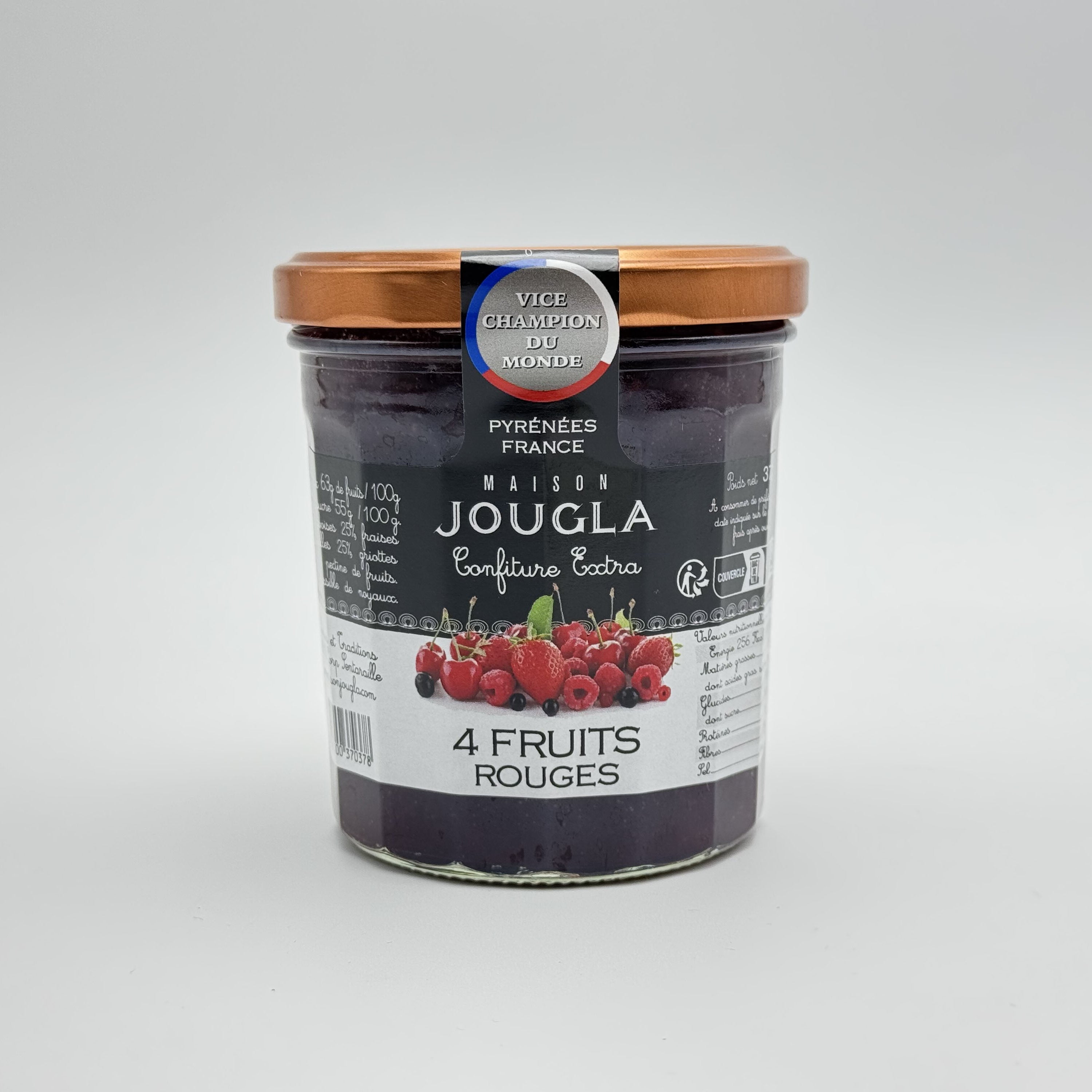 Confiture extra de 4 fruits rouges 370g